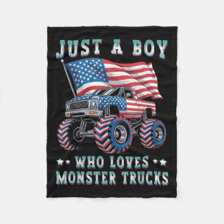 Gewoon een jongen die houdt van Monster Trucks Ame Fleece Deken