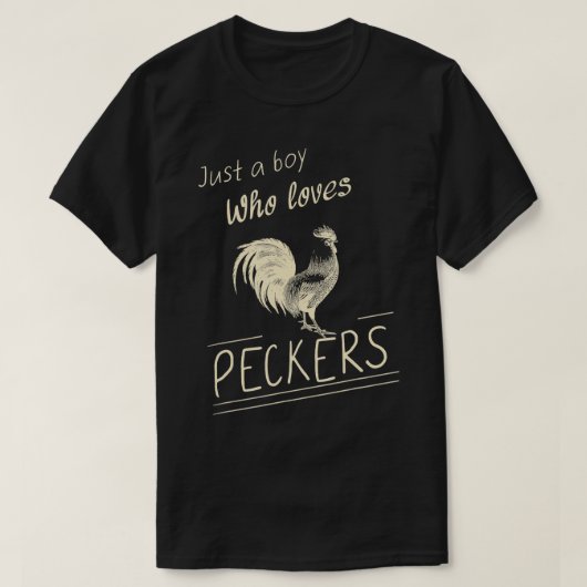 Gewoon een jongen die houdt van Peckers Funny Chic T-shirt (Design voorkant)