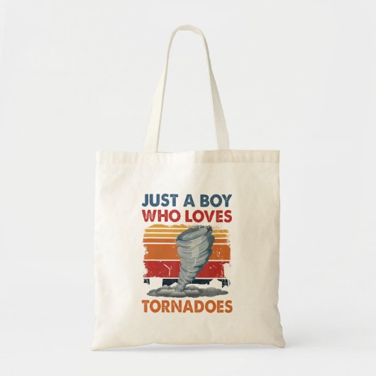 Gewoon een jongen die houdt van Tornado weer Storm Tote Bag (Voorkant)