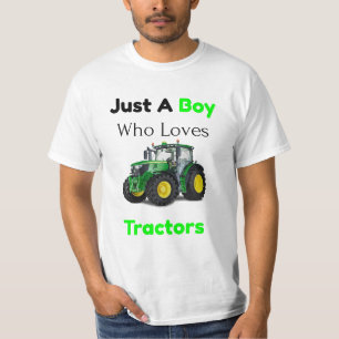 Gewoon een jongen die houdt van tractoren Green Bo T-shirt