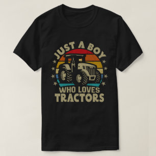 Gewoon een jongen die houdt van Tractors Funny Boy T-shirt