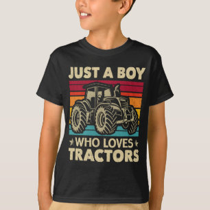 Gewoon een jongen die houdt van Tractors Funny Boy T-shirt