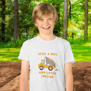 Gewoon een jongen die houdt van vrachtwagens dump Tri-Blend shirt
