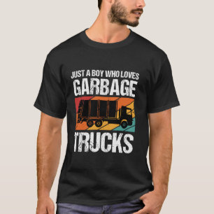 Gewoon een jongen die houdt van vuilniswagens T-sh T-shirt