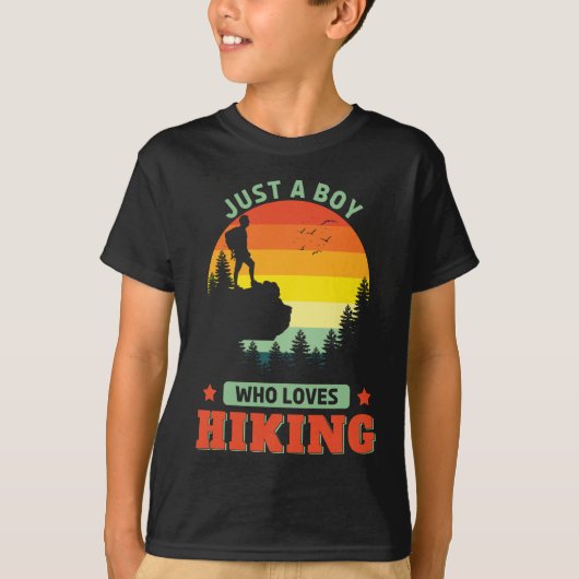 Gewoon een jongen die houdt van wandelen buiten wa t-shirt (Voorkant)