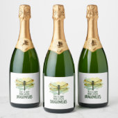 Gewoon een jongen die libellen leuk vindt. Libelle Sparkling Wijnetiket (Flessen)