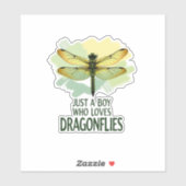 Gewoon een jongen die libellen leuk vindt. Libelle Sticker (Vel)