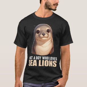 Gewoon een jongen die lief is voor zeeleeuwen. Zee T-shirt