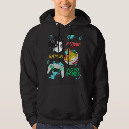 Gewoon een jongen die van Anime Ramen en Videogame Hoodie