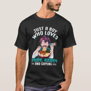 Gewoon een jongen die van Anime Ramen houdt en gam T-shirt