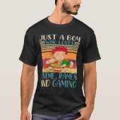 Gewoon een jongen die van Anime Ramen houdt en van T-shirt (Voorkant)