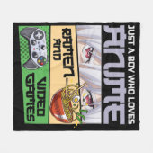 Gewoon een jongen die van Anime Ramen houdt en Vid Fleece Deken (Voorkant (Horizontaal))