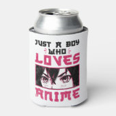 Gewoon een jongen die van Anime Weeb Otaku houdt Blikjeskoeler (Blikje Voorkant)