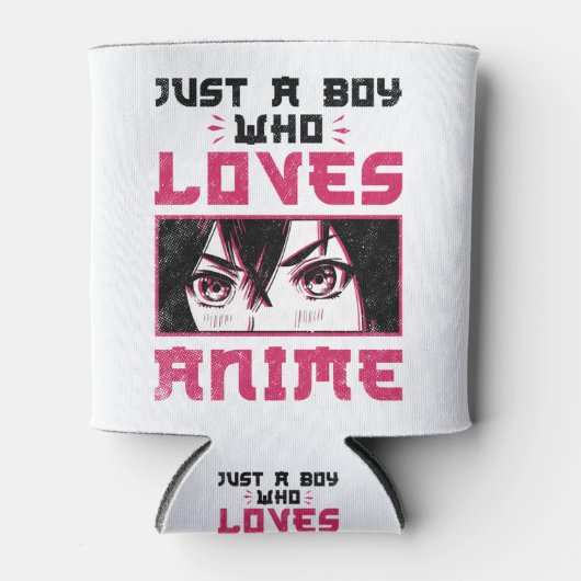 Gewoon een jongen die van Anime Weeb Otaku houdt Blikjeskoeler (Voorkant)