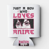 Gewoon een jongen die van Anime Weeb Otaku houdt Blikjeskoeler (Achterkant)