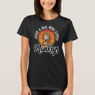 Gewoon een jongen die van apen houdt, Mannen diere T-shirt