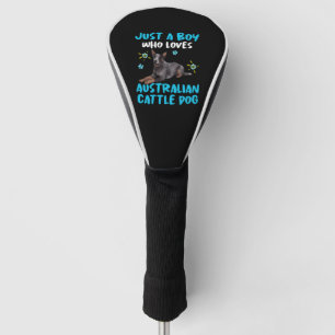 Gewoon een jongen die van Australische vee hond ho Golfheadcover
