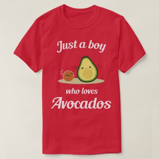 Gewoon een jongen die van avocado's houdt 3 t-shirt (Design voorkant)