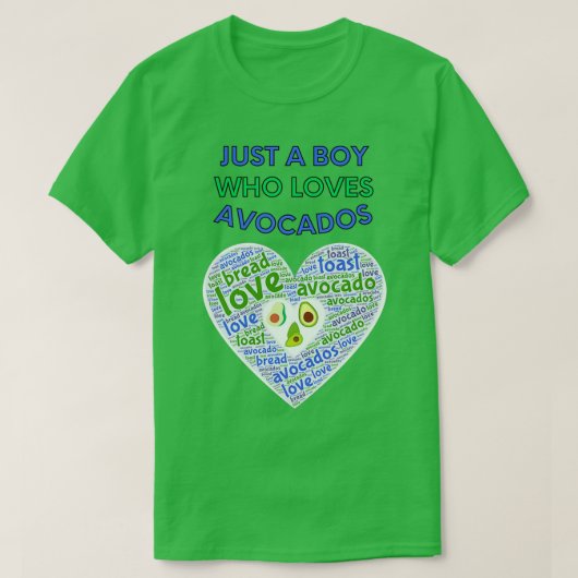 Gewoon een jongen die van Avocados Vegan houdt T-shirt (Design voorkant)