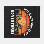 Gewoon een jongen die van avonturen houdt fleece deken (Voorkant (Horizontaal))