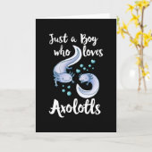 Gewoon een jongen die van Axolotls Cute Axolotl Gi Kaart (Gele Bloem)