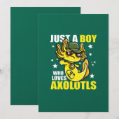Gewoon een jongen die van axolotls Cute Funny Kawa Kaart (Voorkant / Achterkant)