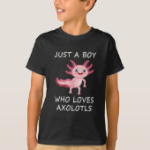 Gewoon een jongen die van Axolotls houdt, Cute Axo T-shirt (Voorkant)