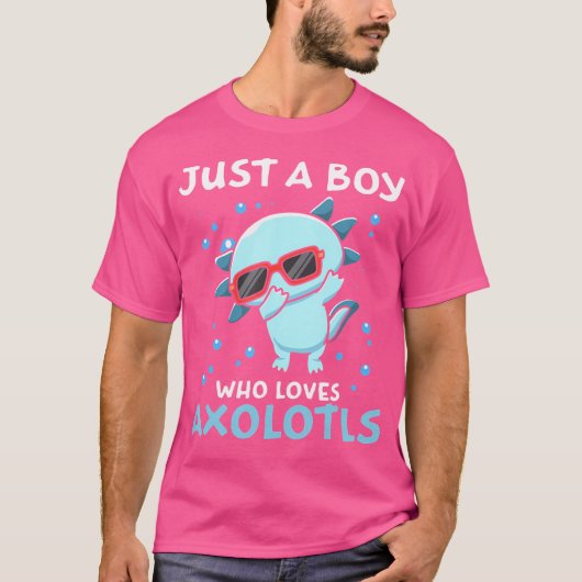 Gewoon een jongen die van Axolotls houdt die Salam T-shirt (Voorkant)