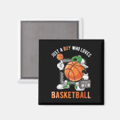 Gewoon een jongen die van basketbal houdt 3 magneet (Voorkant / Achterkant)