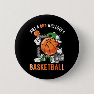 Gewoon een jongen die van basketbal houdt 3 ronde button 5,7 cm