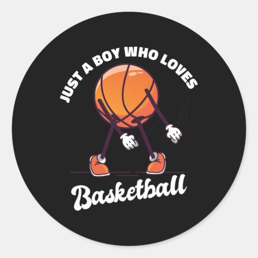 Gewoon een jongen die van basketbal houdt - Basket Ronde Sticker (Voorkant)