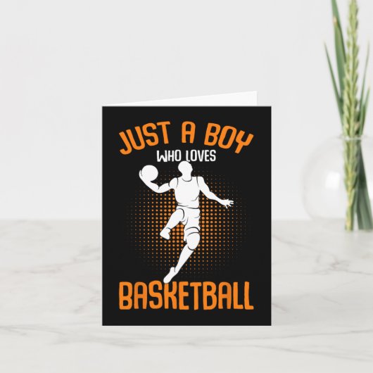Gewoon een jongen die van basketbalspeler Kinder B Kaart (Voorkant)