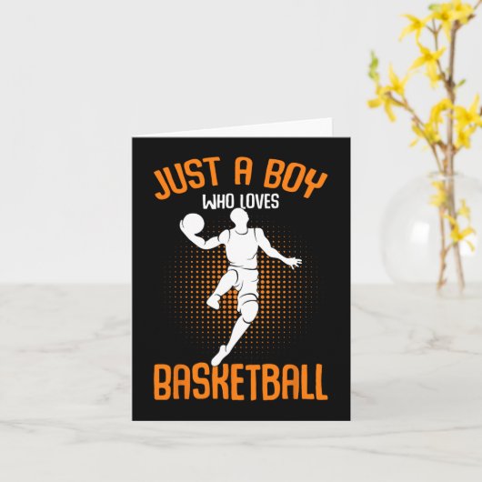 Gewoon een jongen die van basketbalspeler Kinder B Kaart (Gele Bloem)