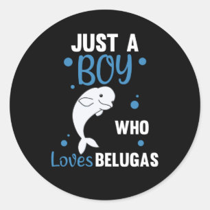 Gewoon een jongen die van Belugas Sweet Beluga Wha Ronde Sticker