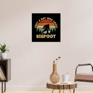 Gewoon een jongen die van Bigfoot Vintage Sasquatc Poster