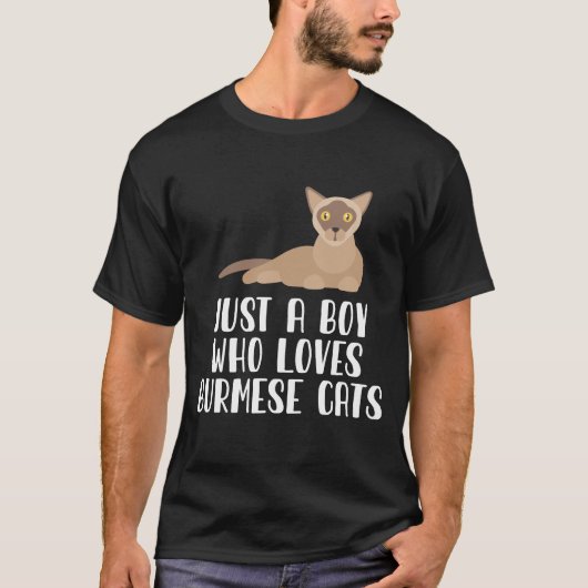 Gewoon een jongen die van Birmese katten houdt T-shirt (Voorkant)