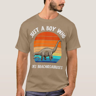 Gewoon een jongen die van Brachiosaurus Dinosaur K T-shirt