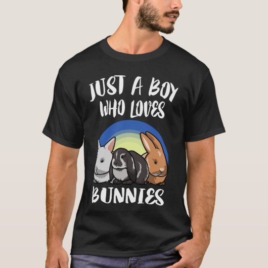 Gewoon een jongen die van Bunnies Rabbit houdt T-shirt (Voorkant)