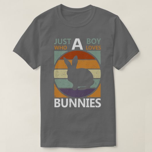 Gewoon een jongen die van Bunnies Retro Farmer Fun T-shirt (Design voorkant)