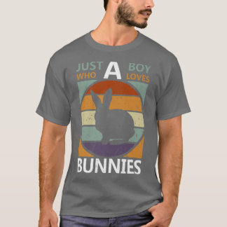 Gewoon een jongen die van Bunnies Retro Farmer Fun T-shirt