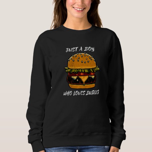 Gewoon een jongen die van Burger Hamburger Cheeseb Trui (Voorkant)