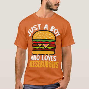 Gewoon een jongen die van Burgers Hamburger Cheese T-shirt