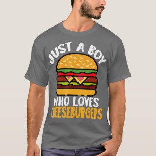 Gewoon een jongen die van Burgers Hamburger Cheese T-shirt