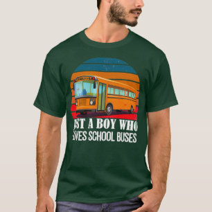 Gewoon een jongen die van Buses retro sunset 1 hou T-shirt