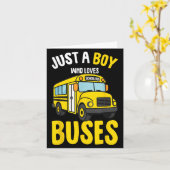 Gewoon Een Jongen Die Van Bussen Houdt Schoolbus P Kaart (Gele Bloem)