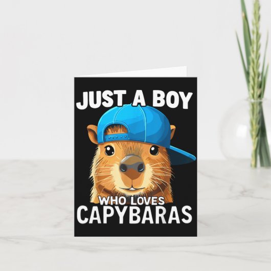 Gewoon Een Jongen Die Van Capybaras Houdt  Kaart (Voorkant)
