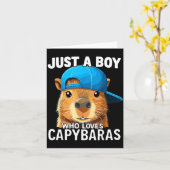 Gewoon Een Jongen Die Van Capybaras Houdt  Kaart (Gele Bloem)