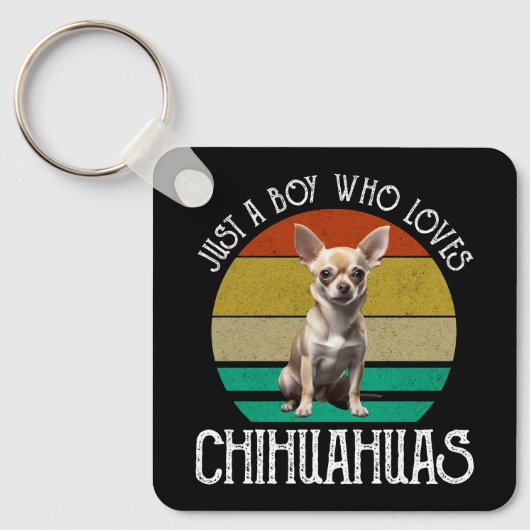 Gewoon een jongen die van Chihuahuas houdt Sleutelhanger (Voorkant)