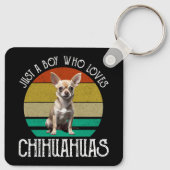 Gewoon een jongen die van Chihuahuas houdt Sleutelhanger (Achterkant)