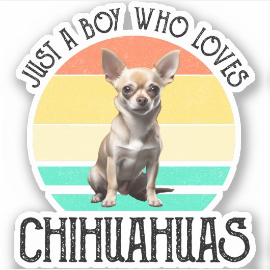 Gewoon een jongen die van Chihuahuas houdt Sticker (Voorkant)